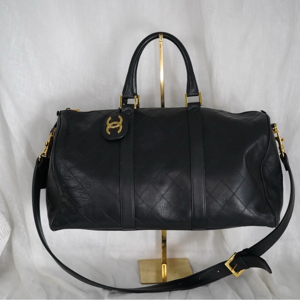 Chanel Black Quilted Lambskin Boston Duffle Bag - Picture 2 of 13